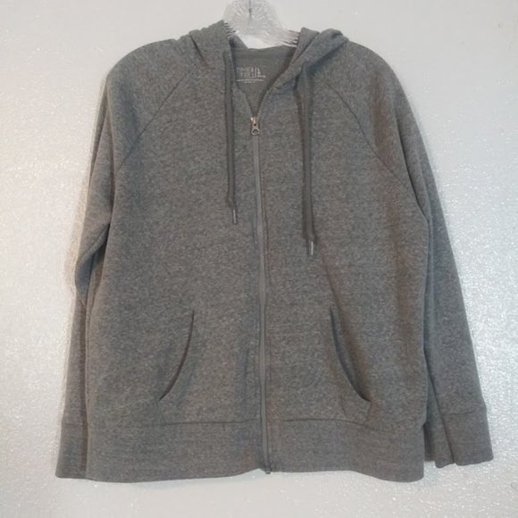 Time And Tru women's L (12-14) gray hooded sweater - Picture 1 of 13